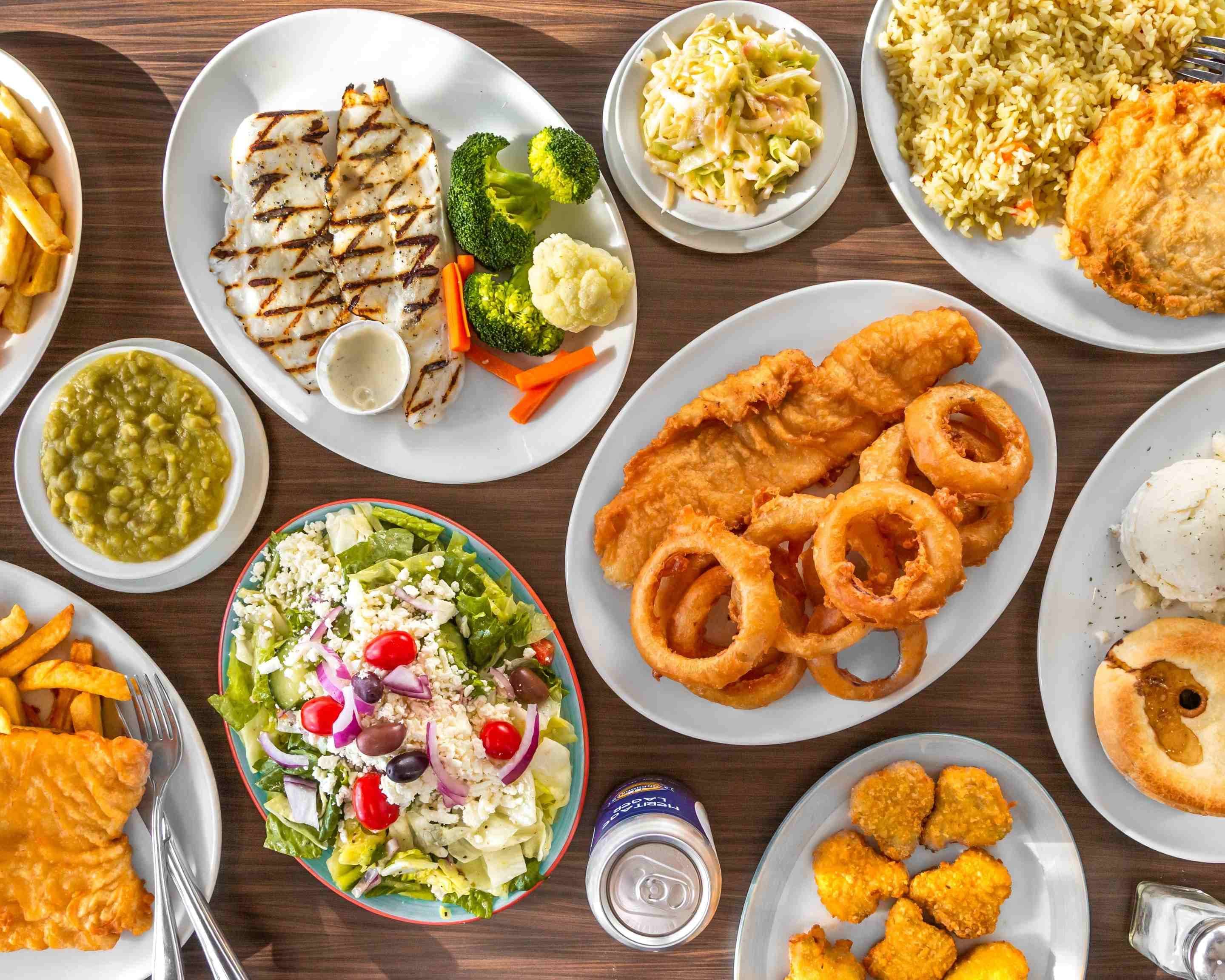 Restaurant hero background showcasing our signature dishes